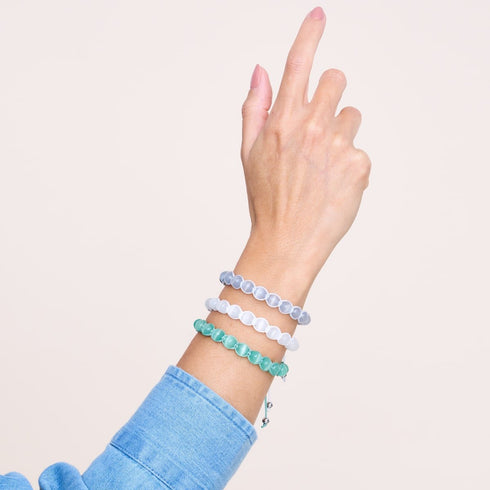 Sarcelle | Argent | Bracelet Cheshire Glass Charmballa